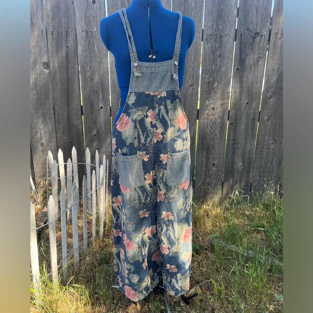 Floral Denim Women Jeans Overalls